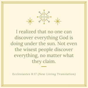 We cannot know what God does